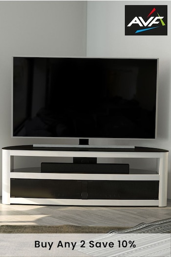 AVF White Burghley 1500 Curved Corner TV Stand (436764) | £550