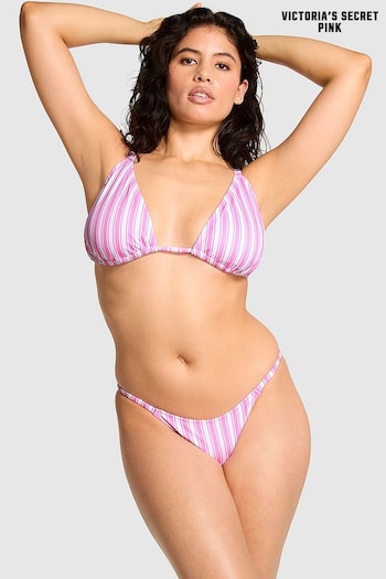 Victoria's Secret PINK Pink Stripe Triangle Swim Bikini Top (437091) | £26