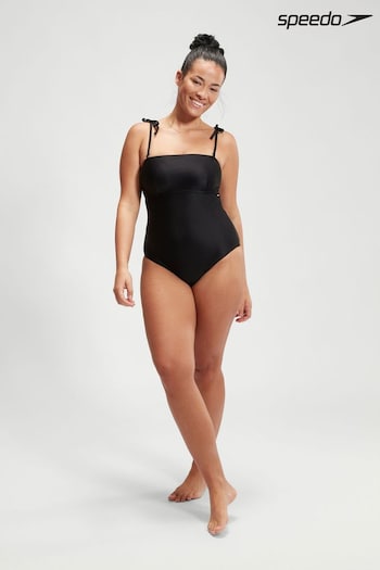 Speedo Womens Shaping Bandeau 1 Piece Black Swimsuit (437111) | £57