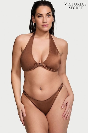 Victoria's Secret Caramel Brown Cheeky Swim Chain Bikini Bottom (437144) | £29