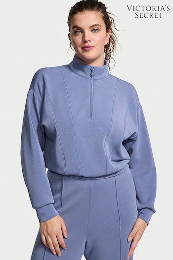 Victoria's Secret Velvet Morning Blue Modal Half Zip Sweatshirt (437194) | £45