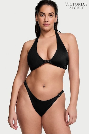 Victoria's Secret Nero Black Halter Swim Chain Bikini Top (437252) | £43
