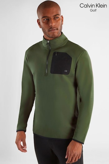 Calvin Klein Golf Green Delta 1/2 Zip Sweat Top (437424) | £50