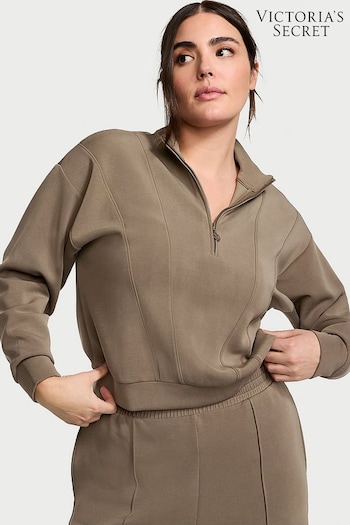 Victoria's Secret Terra Olive Green Modal Half Zip Sweatshirt (437744) | £45