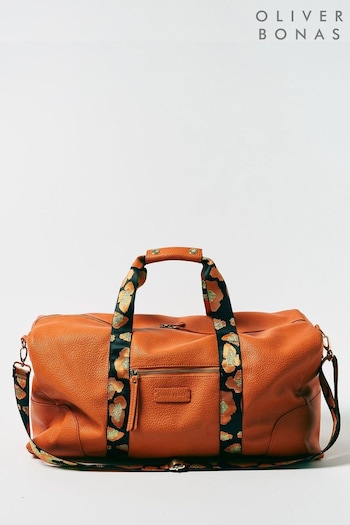 Oliver Bonas Orange Hattie Animal Print Weekend Bag (437771) | £62