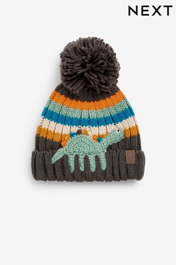 Charcoal Grey Dinosaur Knitted Hat (3mths-10yrs) (437871) | £8 - £10