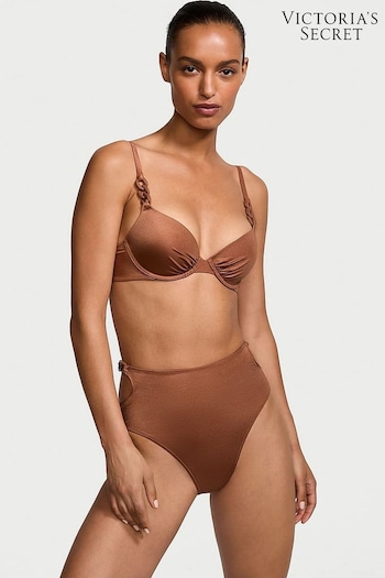 Victoria's Secret Caramel Brown Push Up Swim Chain Bikini Top (437965) | £53