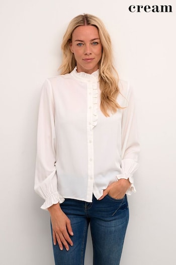 Cream Venea Frill White Shirt (437985) | £50