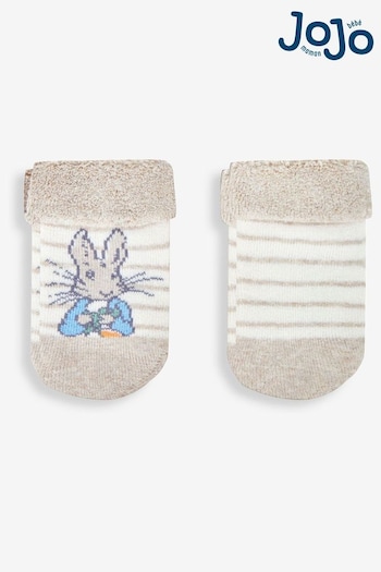 JoJo Maman Bébé Natural 2-Pack Peter Rabbit Baby Socks (438040) | £6.50