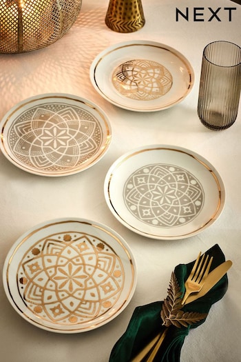 Set of 4 White Aliya Side Plates (438045) | £18