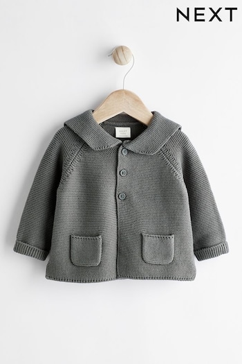 Grey Baby Collared Knitted Cardigan (0mths-2yrs) (438127) | £14 - £16
