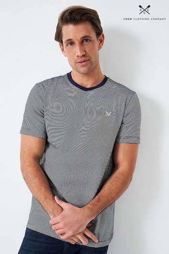 Crew Clothing Company Blue Stripe Cotton Classic Jersey Top (438228) | £22