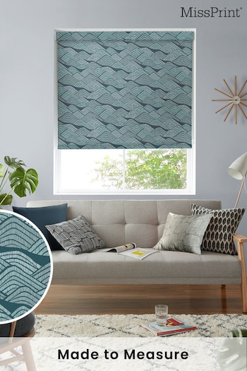 MissPrint Blue Green Frontier Made to Measure Roller Blinds (438327) | £58
