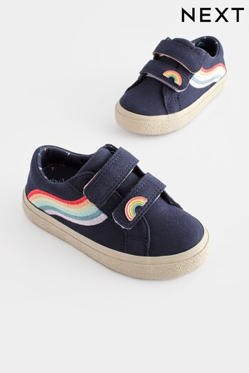 Navy Blue Wide Fit (G) Rainbow Trainers (438380) | £19 - £21