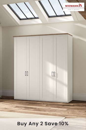 Wiemann White Truro 4 Door Wood Semi Fitted Wardrobe (438610) | £1,275