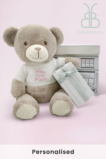 Mother's Day Frankie Bear Soft Toy With Ballotin of Belgian Chocolates - Miss You (438703) | £44
