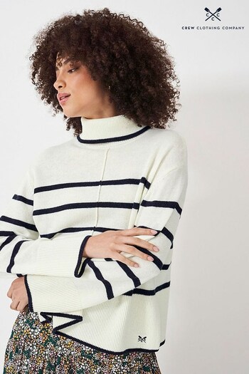 Crew Clothing Company White Textured Wool  Jumper (438738) | £69