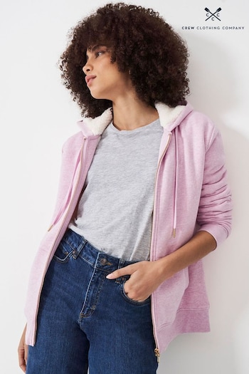 Crew Clothing Company Pink Textured Cotton Relaxed Hoodie (438774) | £69