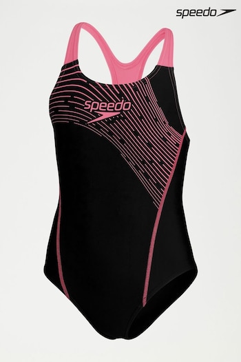 Speedo Girls Medley Logo Medalist Black Swimsuit (438800) | £17.50