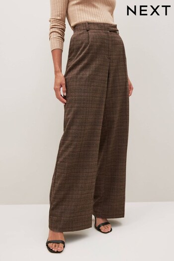 Brown Check Wide Leg Trousers (439048) | £46