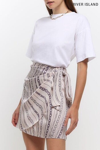 River Island Chain Print Mini White Skirt (439191) | £25