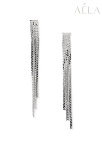 Aela Silver Tone Snake Tassel Earrings (439445) | £12.50