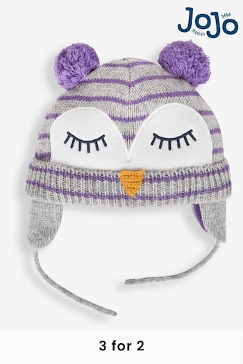 JoJo Maman Bébé Marl Grey Owl Hat (439529) | £16.50