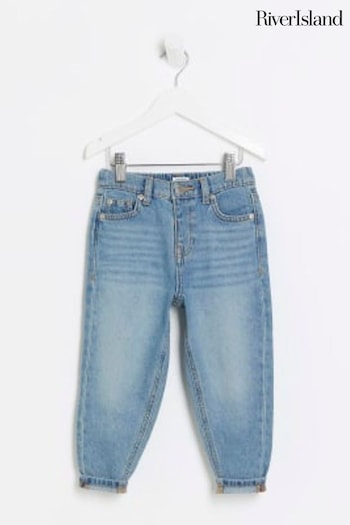 River Island Blue Girls Mom konturer Jeans (439632) | £18