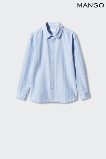 Mango Green Striped Cotton Linen Shirt (439800) | £18