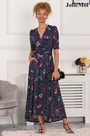 Jolie Moi Blue Ressie Dip Hem Maxi Dress (439822) | £89
