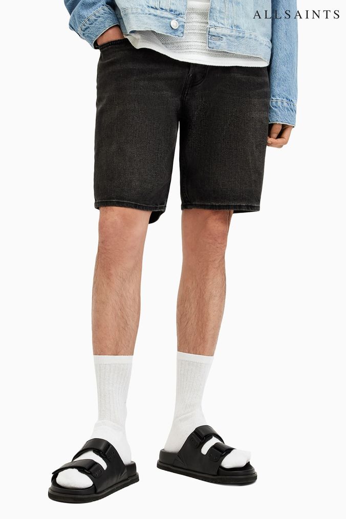 Men s Black Denim Shorts Black Jean Shorts Next UK