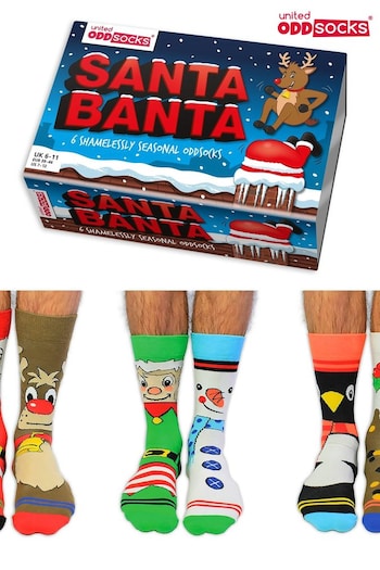 United Odd Socks Multi Santa Banta Christmas Printed Novelty Socks (439934) | £16
