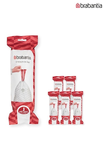 Brabantia White PerfectFit Bags Code J 20-25L 120 Bin Bags (43Q737) | £25