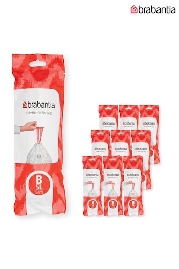 Brabantia White PerfectFit Bags Code B 5L 200 Bin Bags (43T360) | £25
