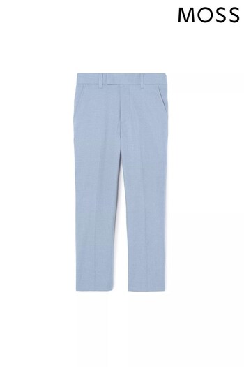 MOSS Boys Blue Flannel drape Trousers (440070) | £32