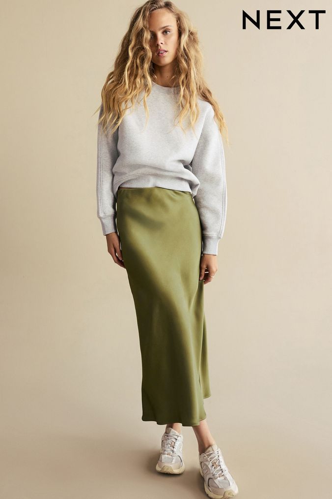 Women s Satin Midi Skirts Next Official Site