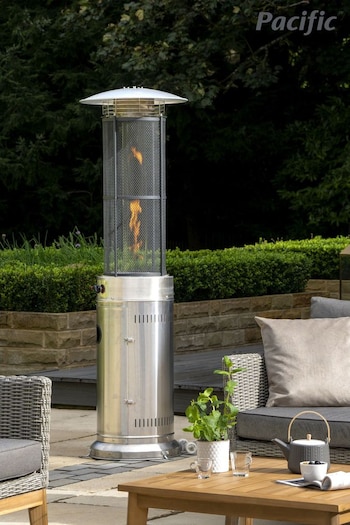 Pacific Silver Garden Stainless Steel Cylinder Patio Heater (440439) | £400