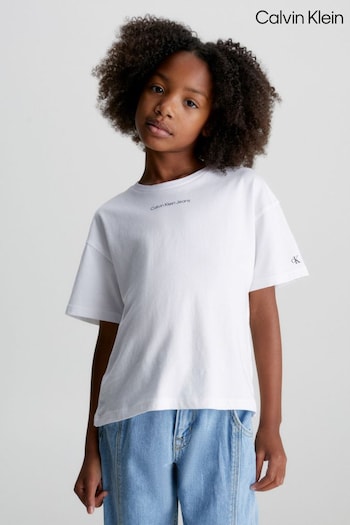 Calvin Klein Rejan Logo Boxy White T-Shirt (440515) | £25
