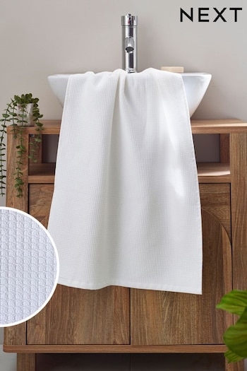 White Waffle Towel 100% Cotton (441026) | £8 - £16