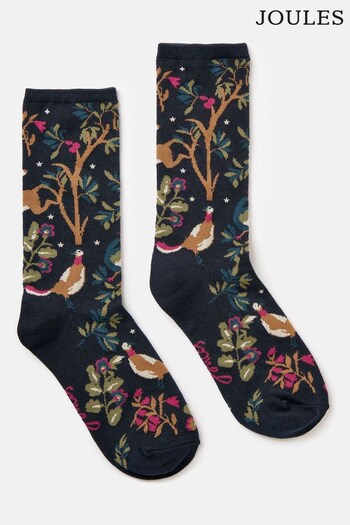 Joules Navy Woodland Excellent Everyday Single Ankle Socks (441089) | £7.95