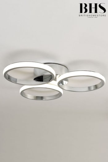 BHS Chrome Chios 3 Ring LED Flush IP44 Ceiling Light (441112) | £75