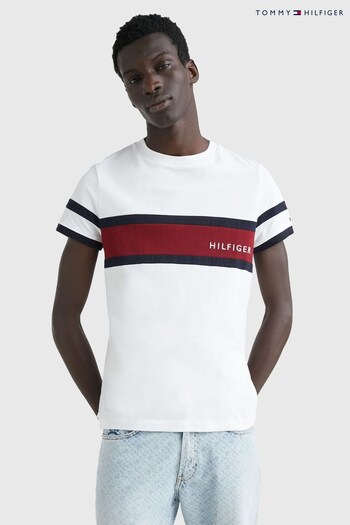 Tommy Hilfiger White Colourblock T-Shirt (441175) | £55