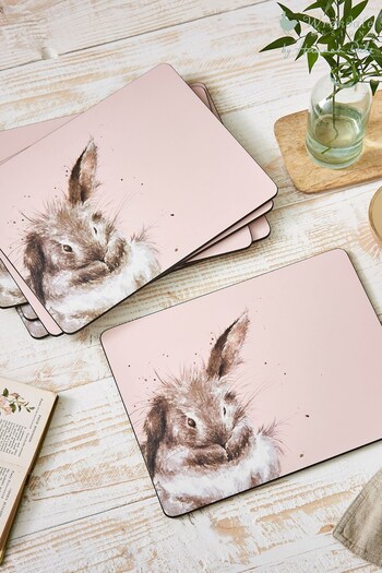 Royal Worceser Wrendale Set of 6 Pink Bunny Placemats (441500) | £28