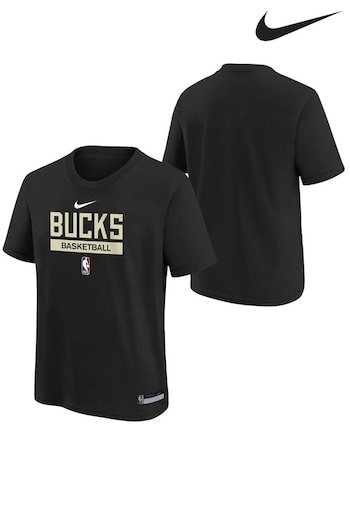 Nike Black Milwaukee Bucks offline Nike Short Sleeve Practice T-Shirt (441663) | £24