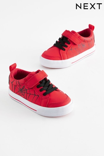 Red Wide Fit (G) Spiderman Touch Fastening Elastic Lace Trainers (441677) | £18 - £22