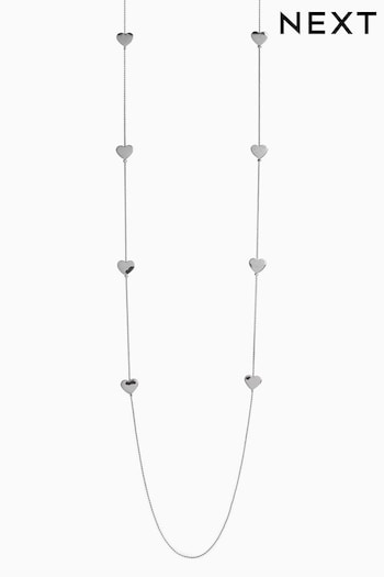 Silver Tone Heart Long Rope Necklace (441902) | £10