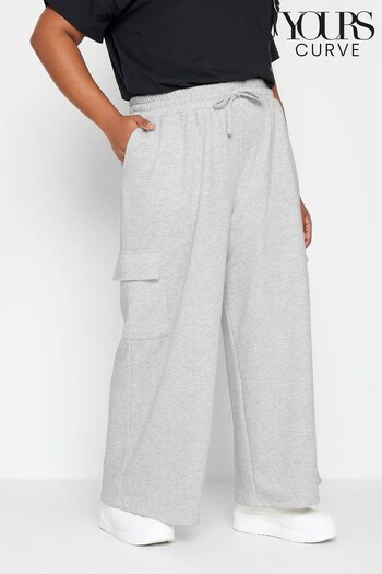 Yours Curve Grey Limited Wide Leg Utility Joggers (442148) | £25