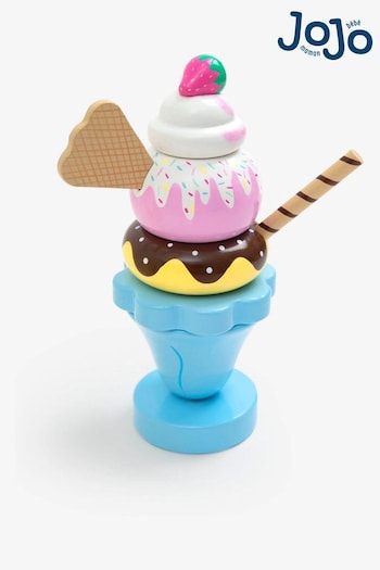 JoJo Maman Bébé Wooden Ice Cream Stacking Toy (442176) | £12