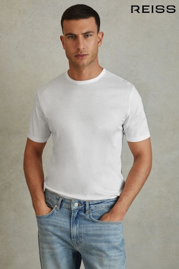 Reiss White Capri Slim Fit Cotton T-Shirt (442213) | £88