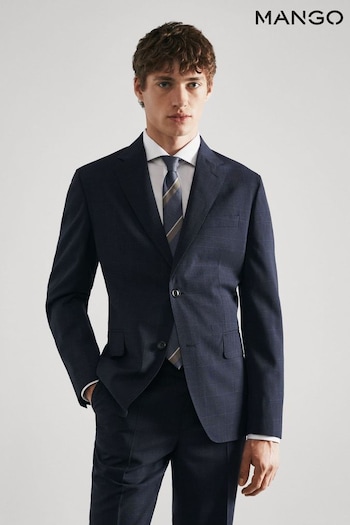 Mango Slim Fit Blue Virgin Wool Suit (442215) | £200